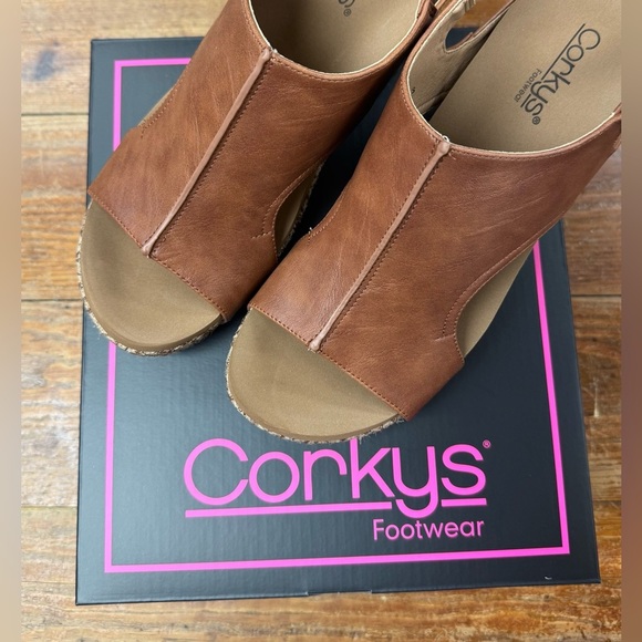 Corkeys Carley Wedges With Floral Accents - Picture 1 of 8